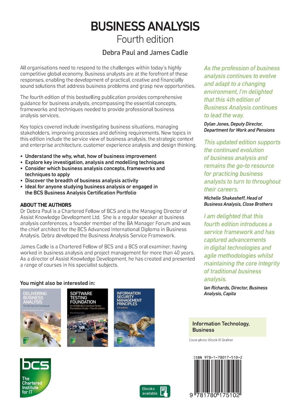 Rückseite: 9781780175102 | Business Analysis | Debra Paul (u. a.) | Taschenbuch | Englisch | 2020