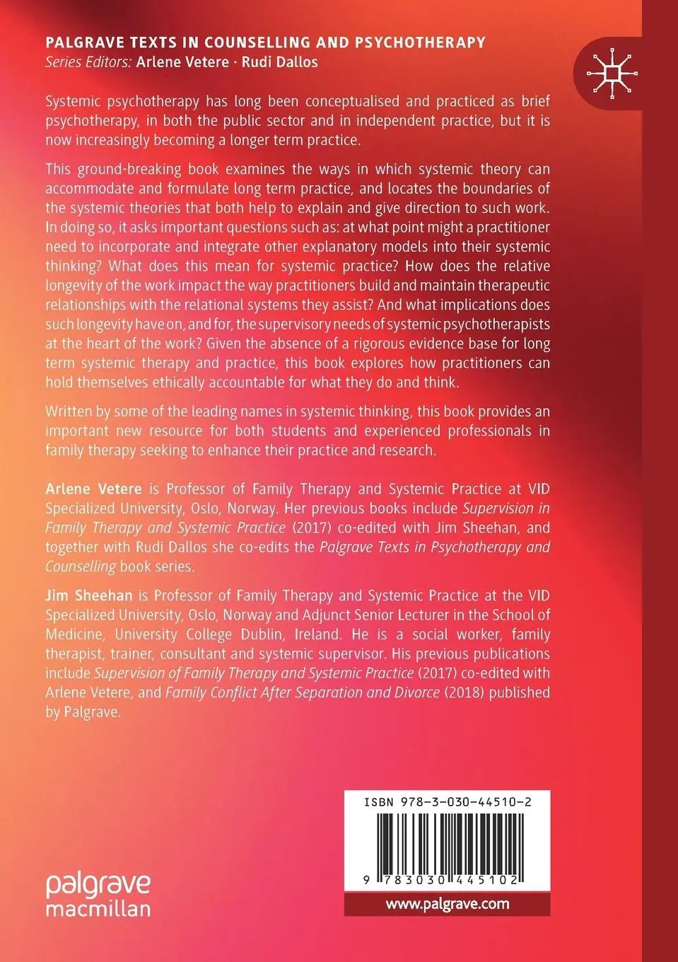 Rückseite: 9783030445102 | Long Term Systemic Therapy | Individuals, Couples and Families | Buch