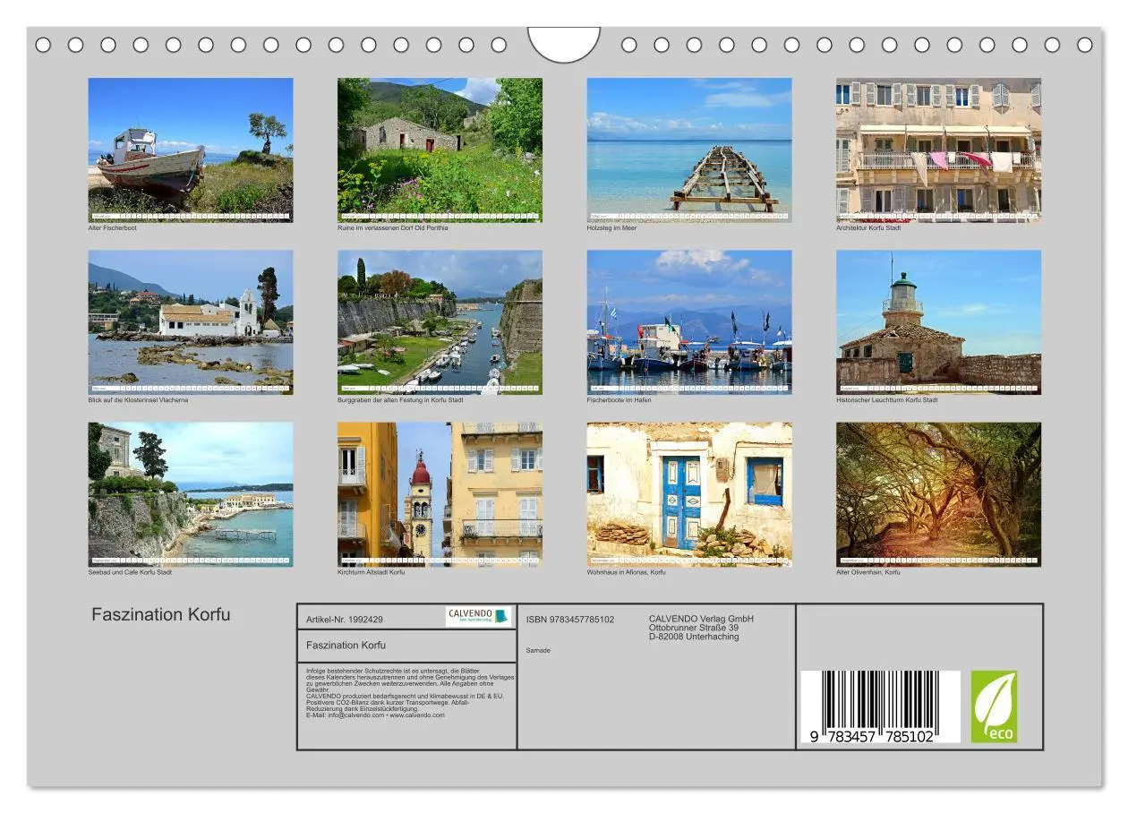 Bild: 9783457785102 | Faszination Korfu (Wandkalender 2026 DIN A4 quer), CALVENDO...