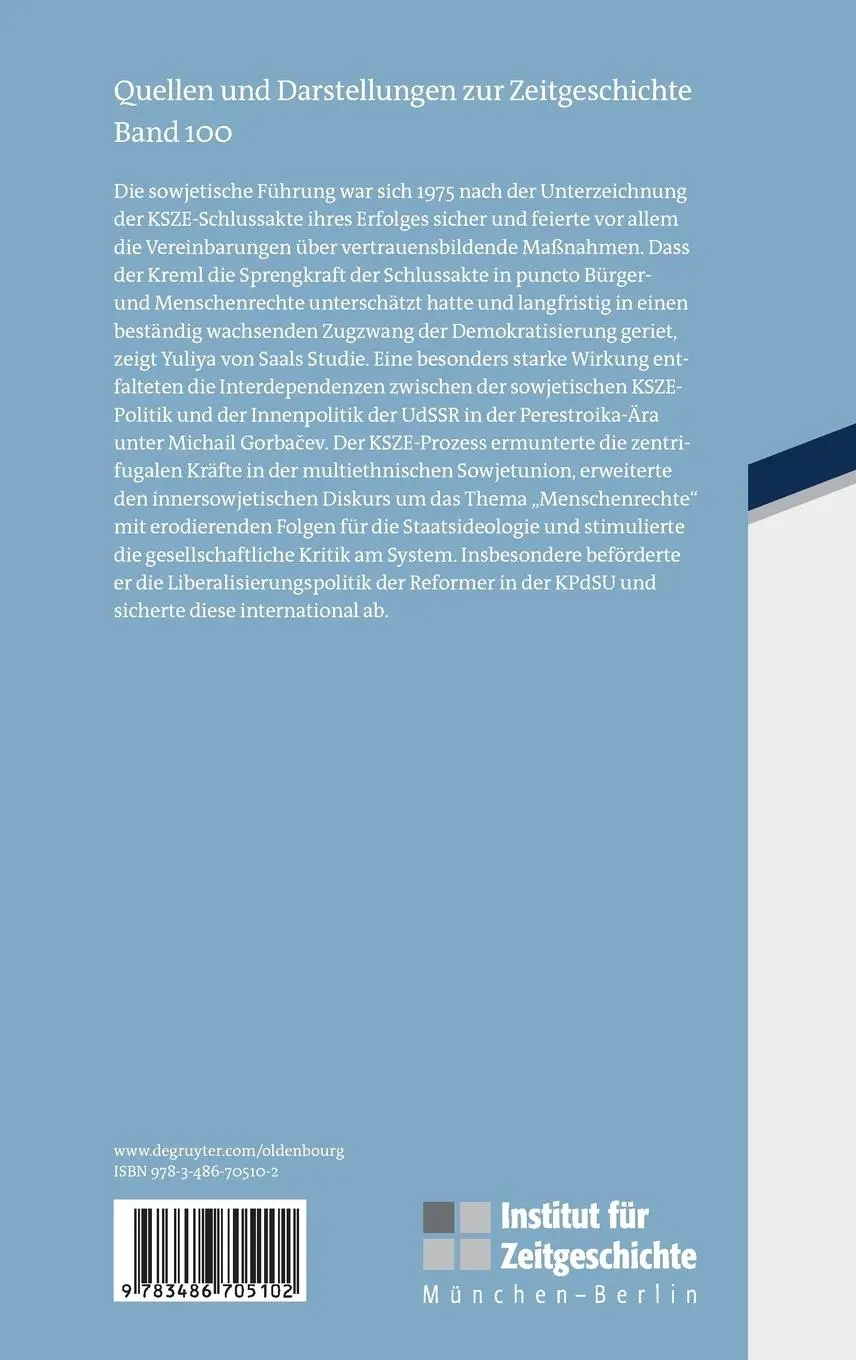 Rückseite: 9783486705102 | KSZE-Prozess und Perestroika in der Sowjetunion | Yuliya Von Saal | X