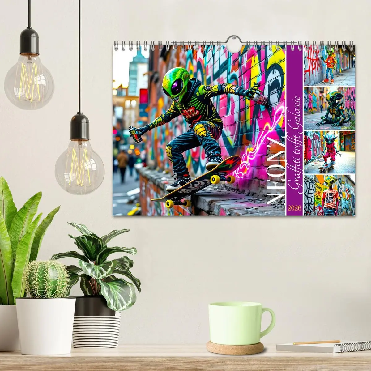 Bild: 9783516635102 | NEONZ - Graffiti trifft Galaxie (Wandkalender 2026 DIN A4 quer),...