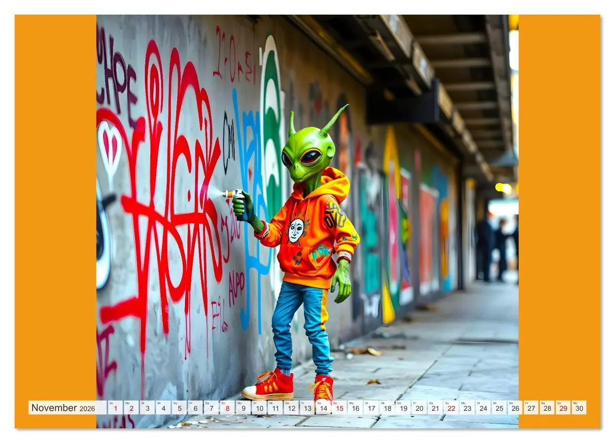 Bild: 9783516635102 | NEONZ - Graffiti trifft Galaxie (Wandkalender 2026 DIN A4 quer),...