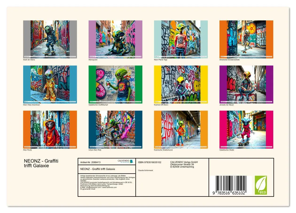 Bild: 9783516635102 | NEONZ - Graffiti trifft Galaxie (Wandkalender 2026 DIN A4 quer),...