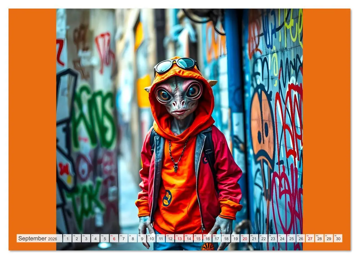 Bild: 9783516635102 | NEONZ - Graffiti trifft Galaxie (Wandkalender 2026 DIN A4 quer),...