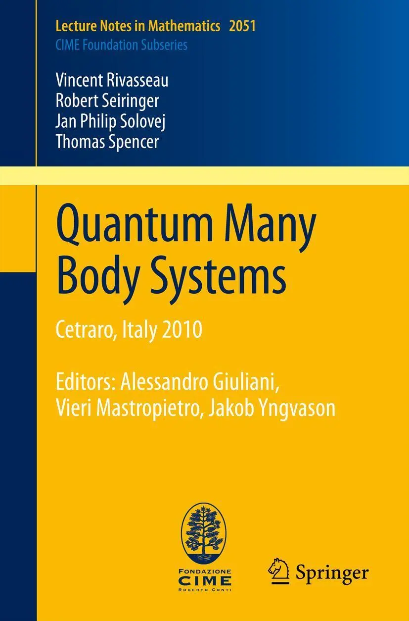 Cover: 9783642295102 | Quantum Many Body Systems | Vincent Rivasseau (u. a.) | Taschenbuch