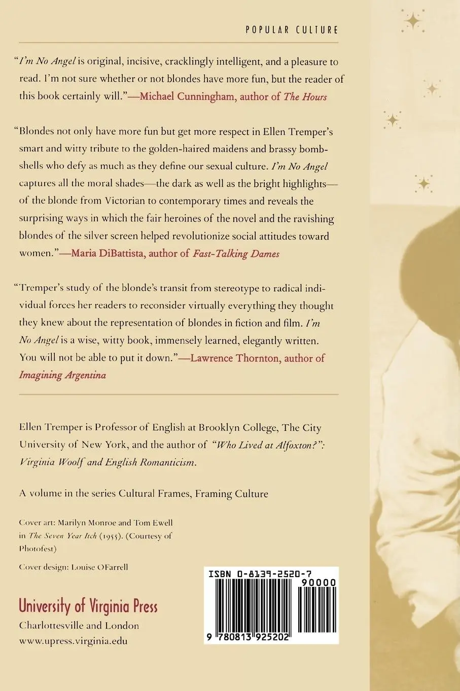 Rückseite: 9780813925202 | I'm No Angel | The Blonde in Fiction and Film | Ellen Tremper | Buch