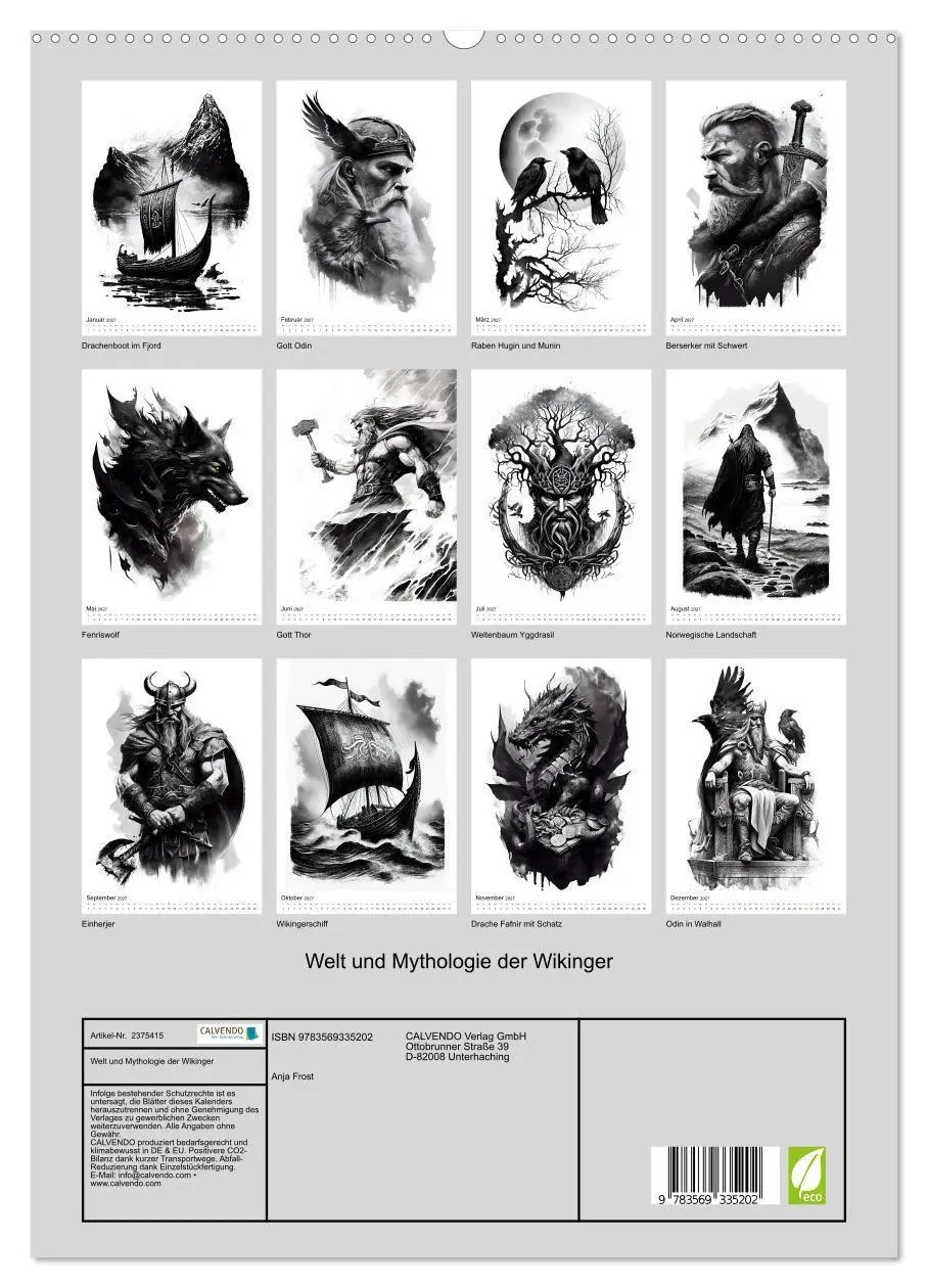 Bild: 9783569335202 | Welt und Mythologie der Wikinger (hochwertiger Premium Wandkalender...