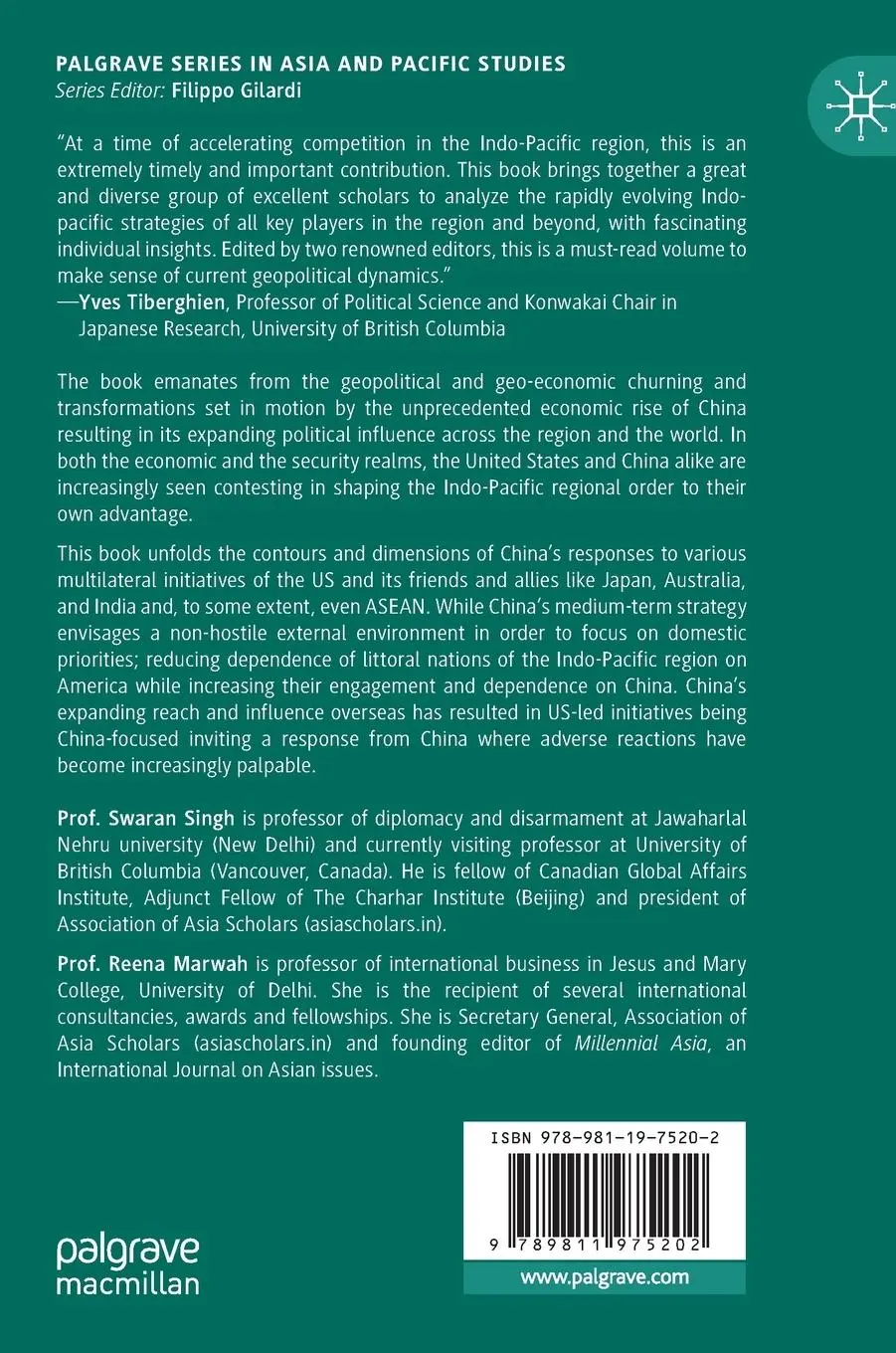 Rückseite: 9789811975202 | China and the Indo-Pacific | Maneuvers and Manifestations | Buch