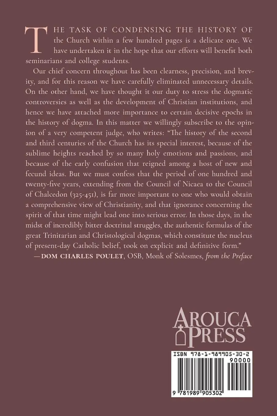 Rückseite: 9781989905302 | A History of the Catholic Church | Dom Charles Poulet | Taschenbuch