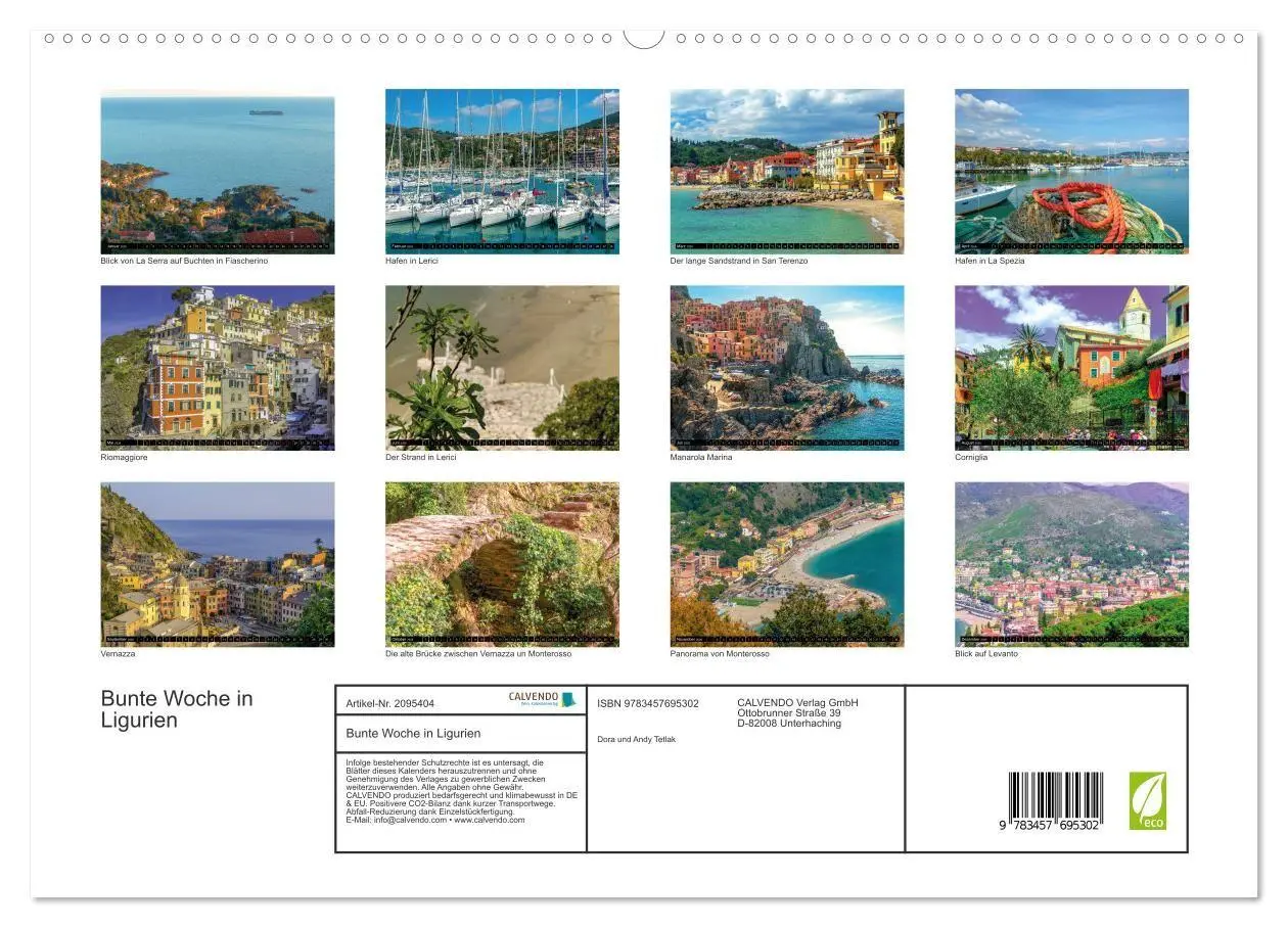 Bild: 9783457695302 | Bunte Woche in Ligurien (hochwertiger Premium Wandkalender 2026 DIN...