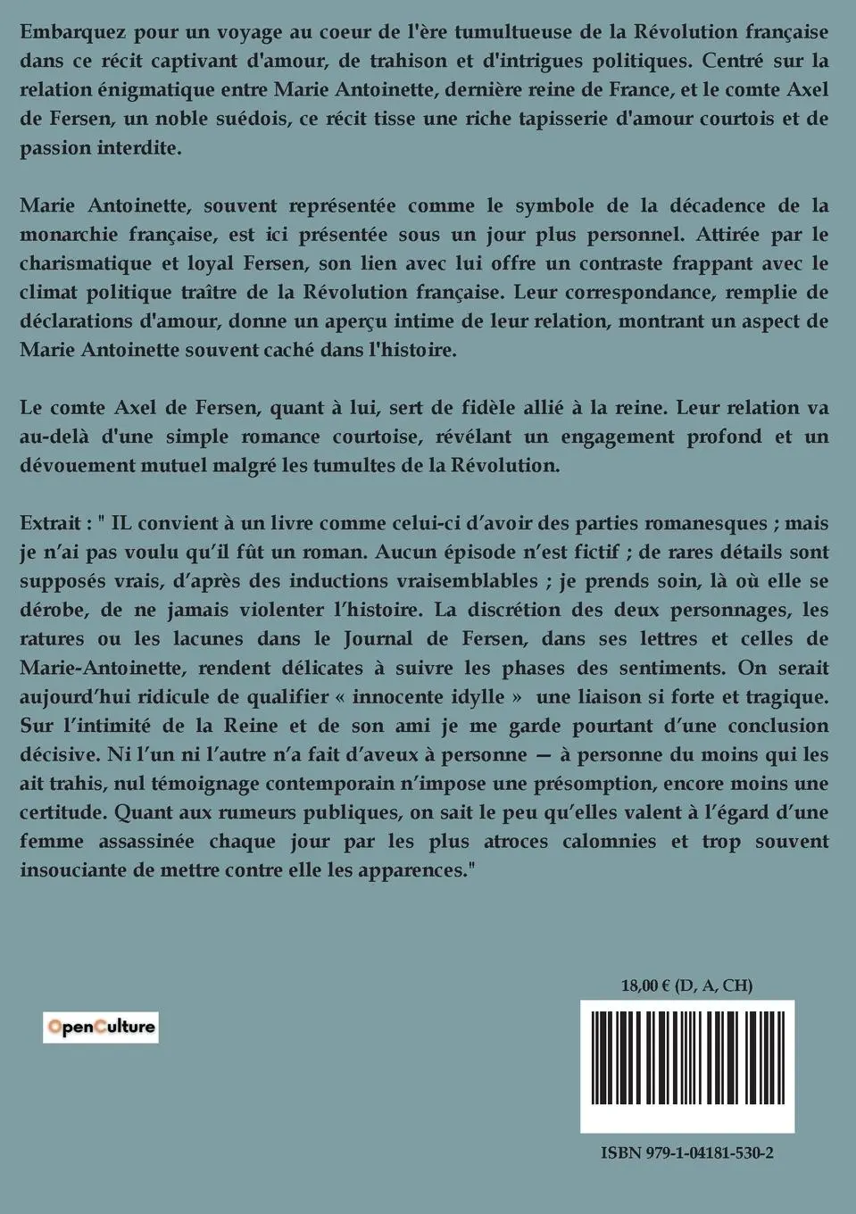Rückseite: 9791041815302 | Marie-Antoinette et Axel Fersen | Emile Baumann | Taschenbuch | 2023