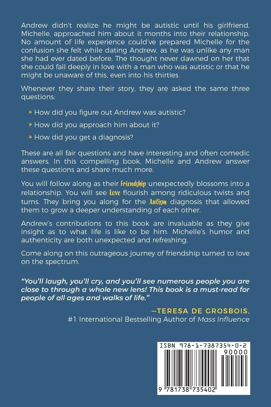 Rückseite: 9781738735402 | Friendship Love Autism | Michelle Preston (u. a.) | Taschenbuch | 2022