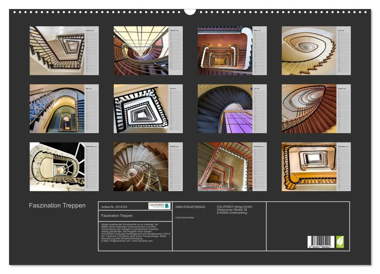 Bild: 9783457995402 | Faszination Treppen (Wandkalender 2026 DIN A2 quer), CALVENDO...
