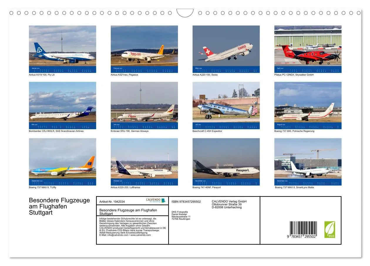 Bild: 9783457295502 | Besondere Flugzeuge am Flughafen Stuttgart (Wandkalender 2026 DIN...