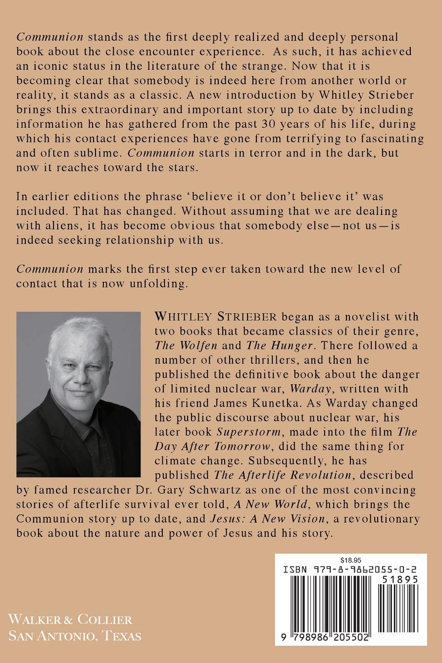 Rückseite: 9798986205502 | Communion | Whitley Strieber | Taschenbuch | Englisch | 2022