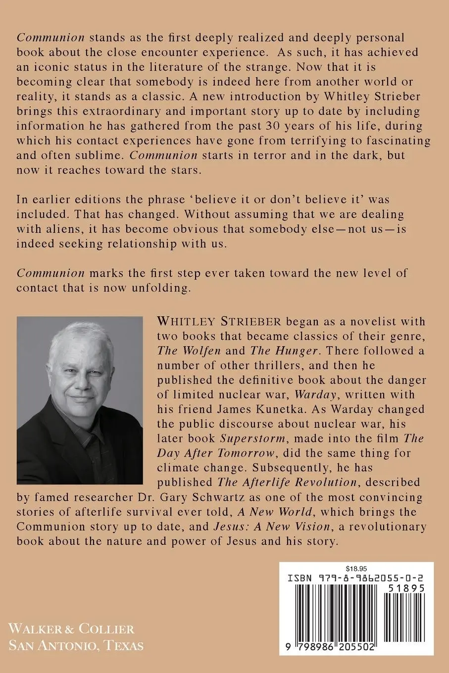 Rückseite: 9798986205502 | Communion | Whitley Strieber | Taschenbuch | Englisch | 2022