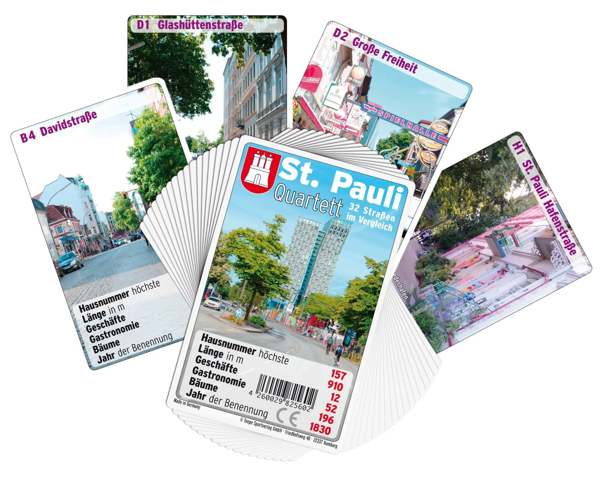Cover: 4260029825602 | Hamburg St. Pauli Quartett | 30 Minuten, 2-6 Spieler | Spiel | STPQUA