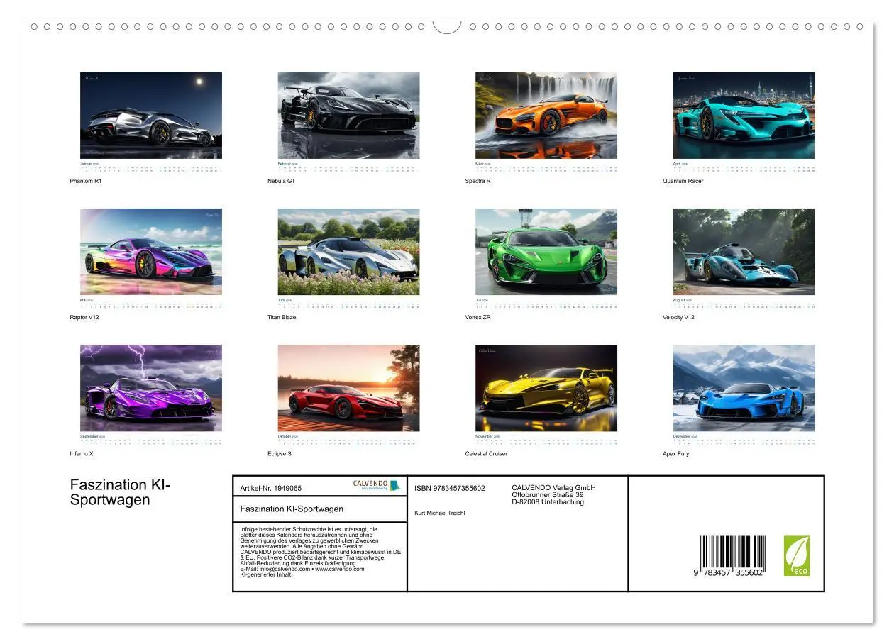 Bild: 9783457355602 | Faszination KI-Sportwagen (hochwertiger Premium Wandkalender 2026...