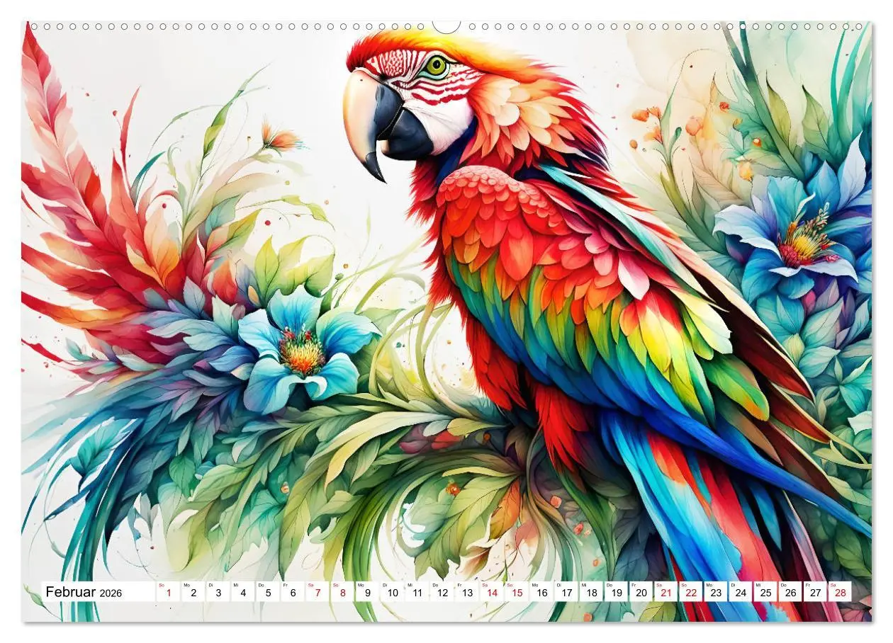 Bild: 9783457425602 | Papageien - Fliegende Edelsteine (hochwertiger Premium Wandkalender...