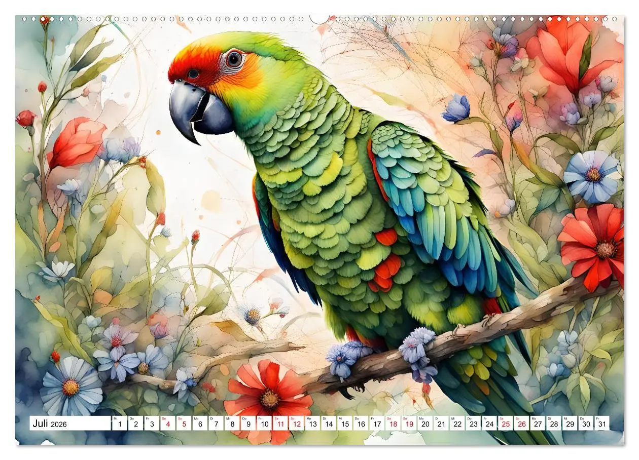 Bild: 9783457425602 | Papageien - Fliegende Edelsteine (hochwertiger Premium Wandkalender...