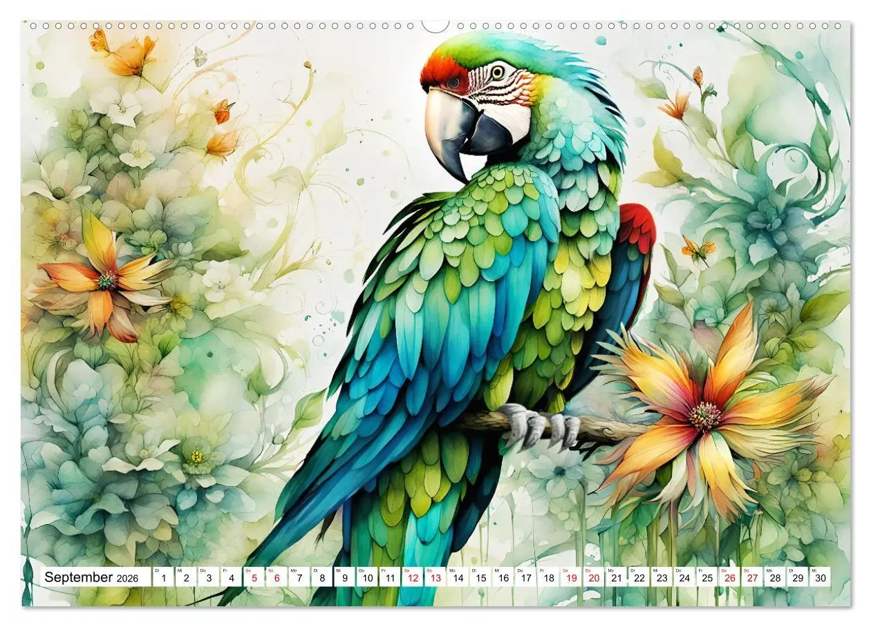 Bild: 9783457425602 | Papageien - Fliegende Edelsteine (hochwertiger Premium Wandkalender...