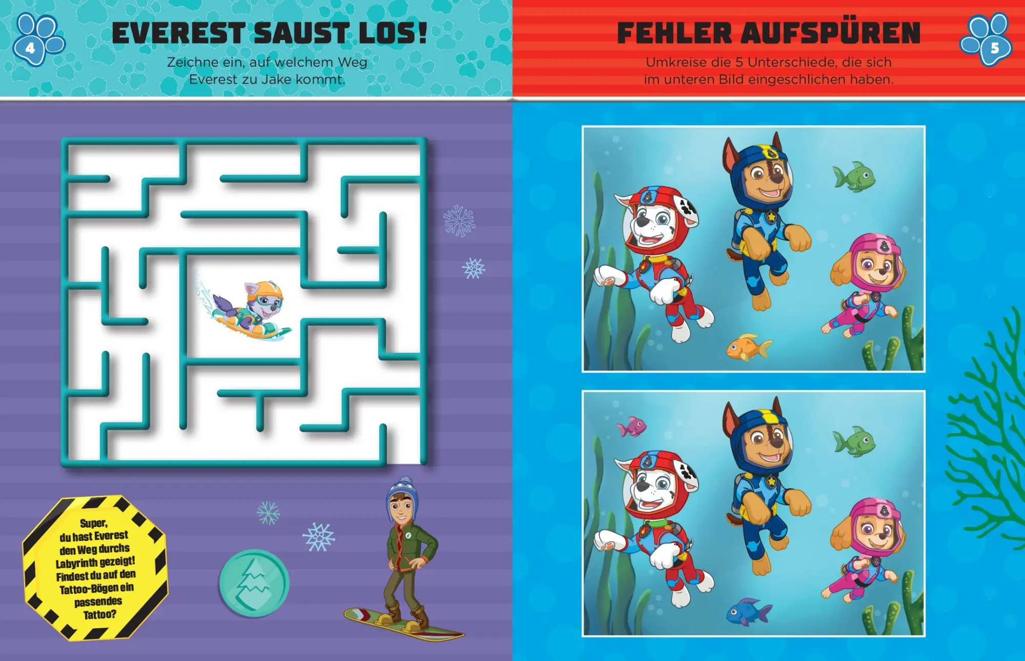 Bild: 9783849945602 | PAW Patrol Mein Rätselbuch mit 40 Tattoos | Verlag | Taschenbuch