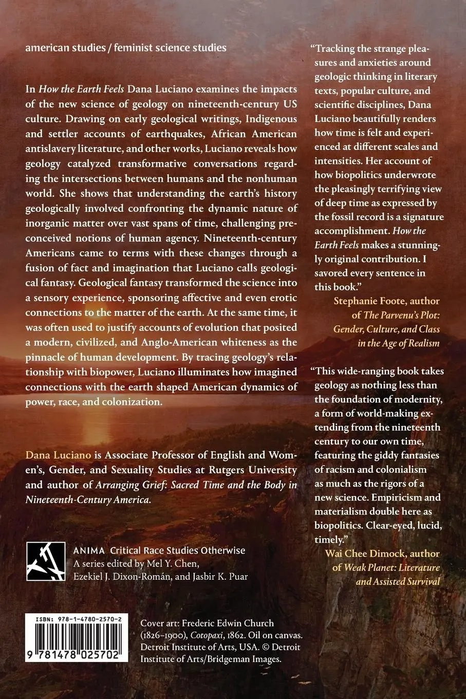 Rückseite: 9781478025702 | How the Earth Feels | Dana Luciano | Taschenbuch | Englisch | 2024