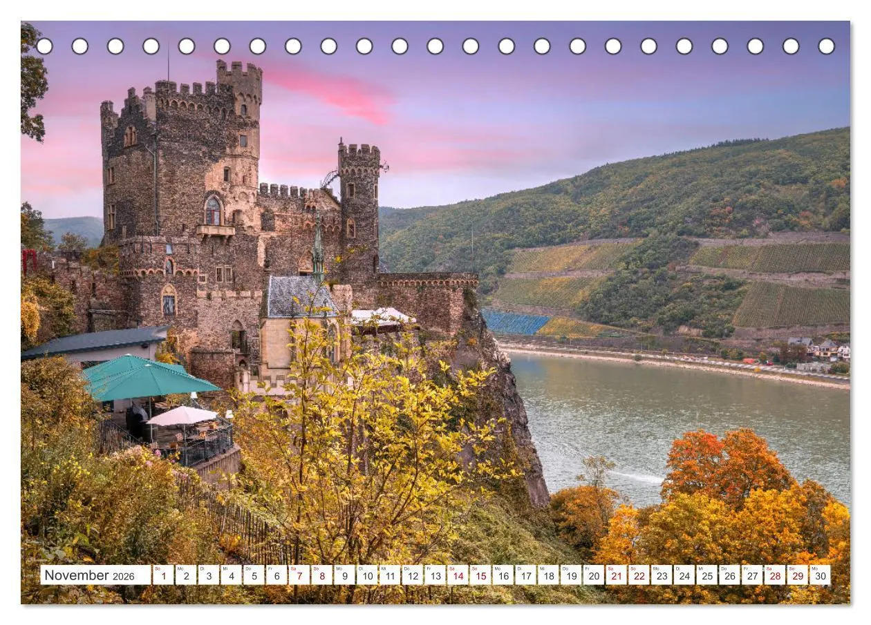 Bild: 9783457275702 | Unterwegs - Rhein-Burgen-Weg (Tischkalender 2026 DIN A5 quer),...