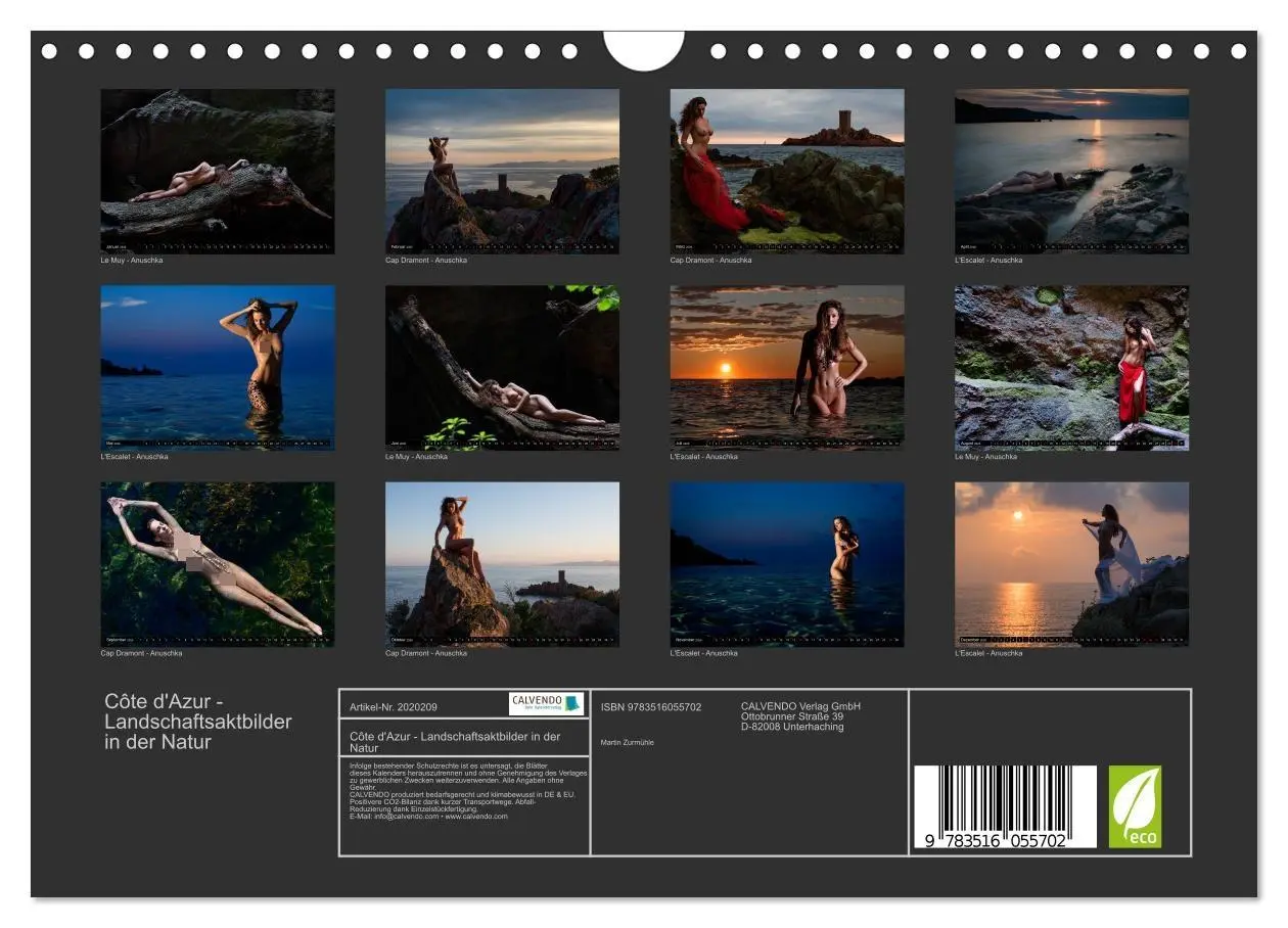 Bild: 9783516055702 | Côte d'Azur - Landschaftsaktbilder in der Natur (Wandkalender 2026...