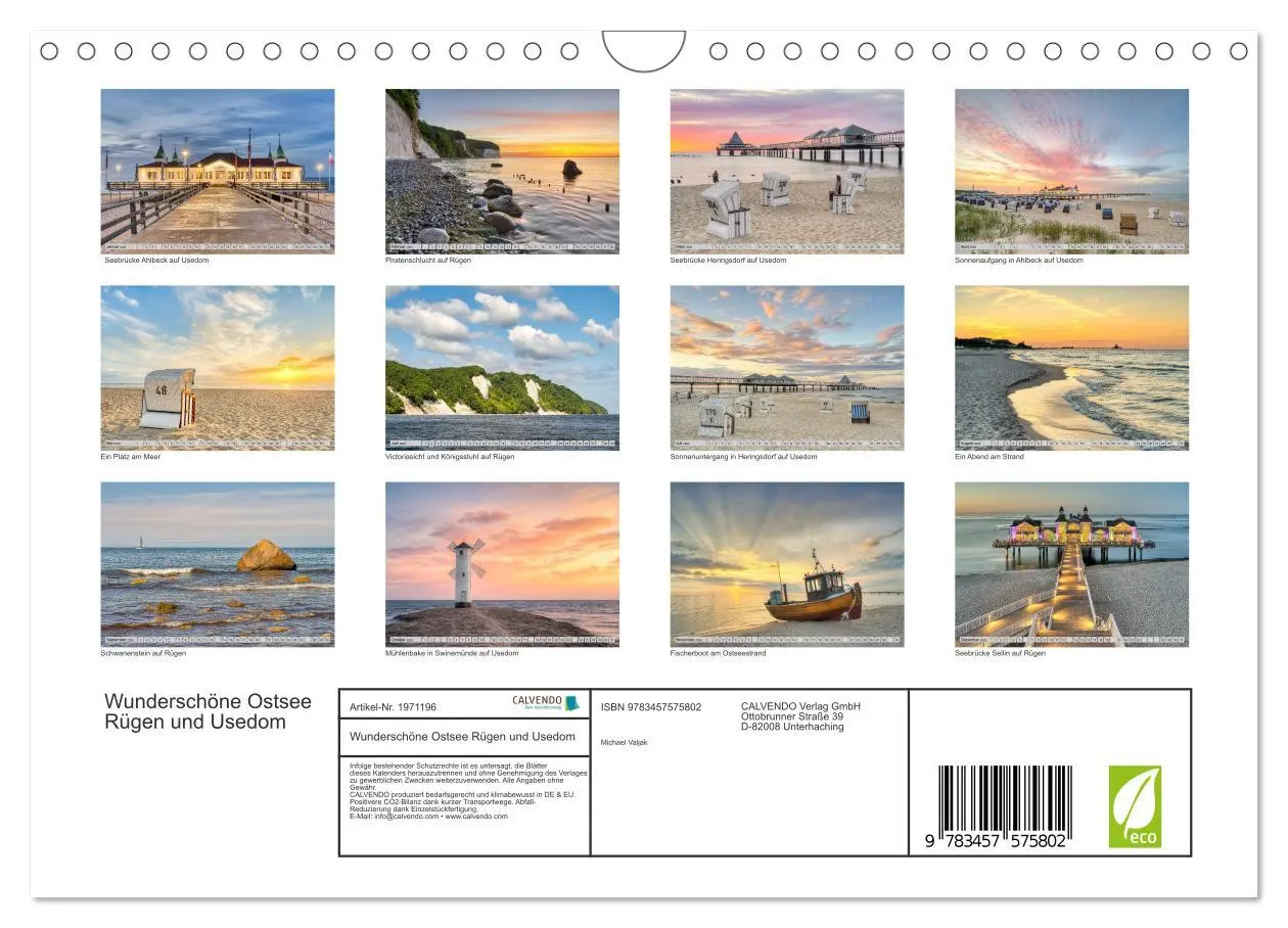 Bild: 9783457575802 | Wunderschöne Ostsee Rügen und Usedom (Wandkalender 2026 DIN A4...