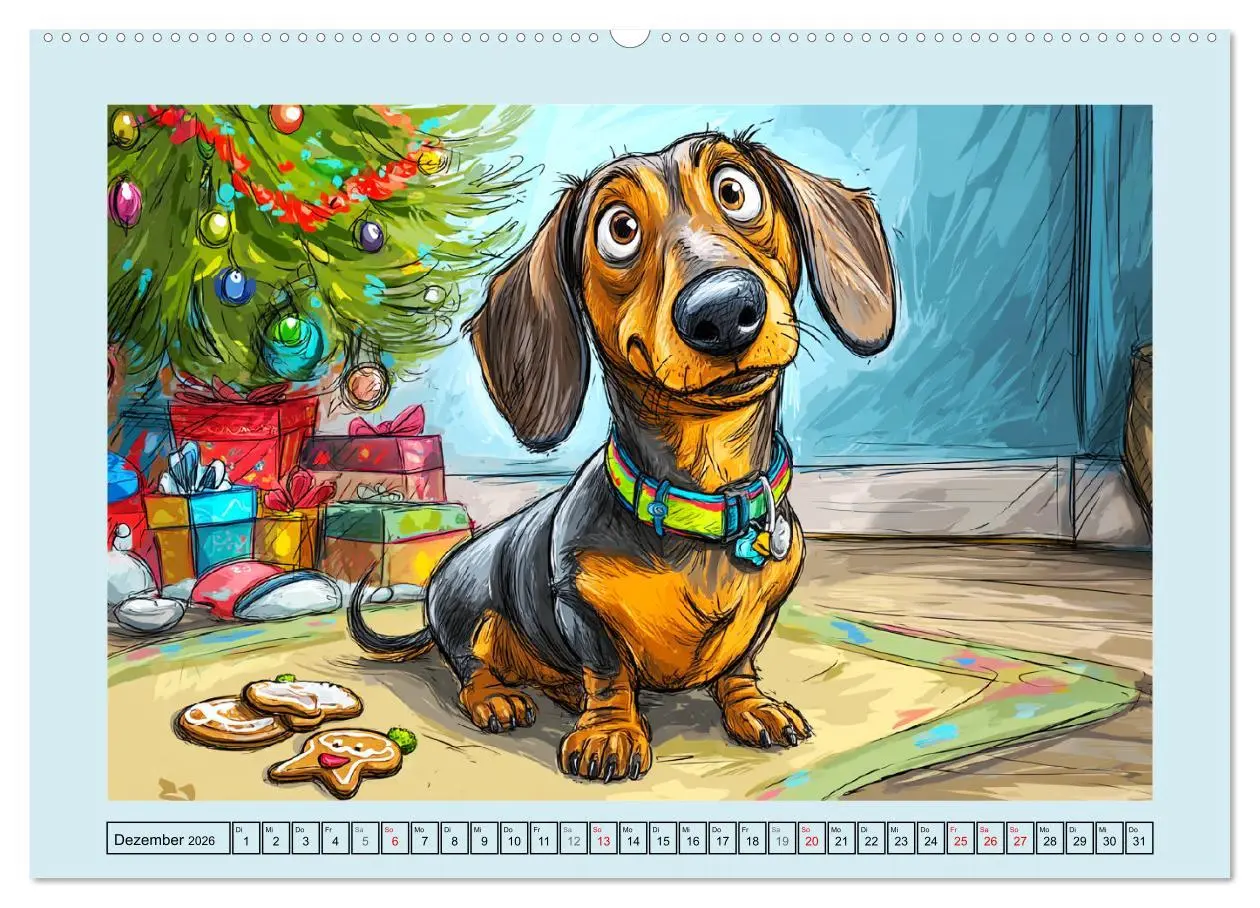 Bild: 9783516595802 | Dackel Fun. Zauberhafte Hunde Cartoons fürs Herz (Wandkalender 2026...