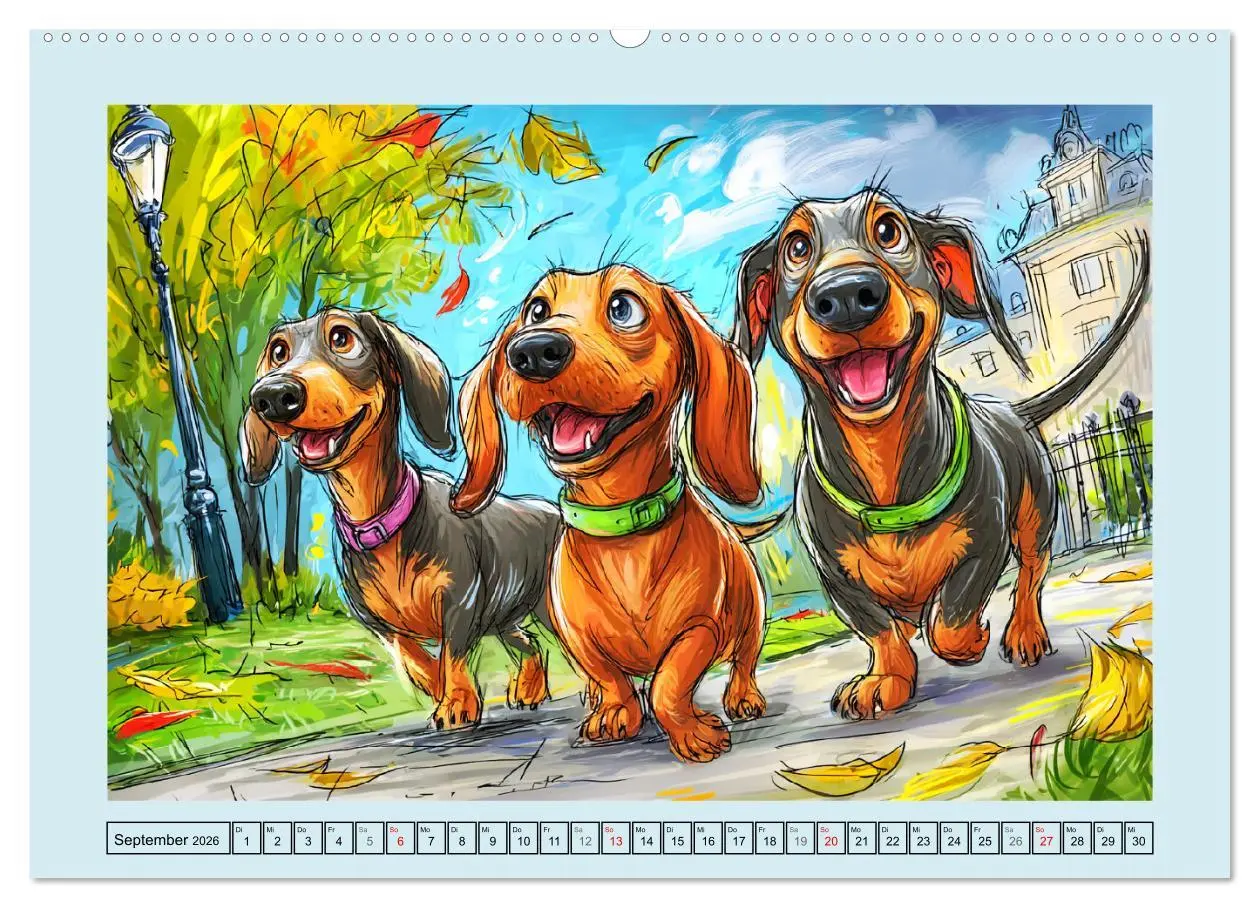 Bild: 9783516595802 | Dackel Fun. Zauberhafte Hunde Cartoons fürs Herz (Wandkalender 2026...