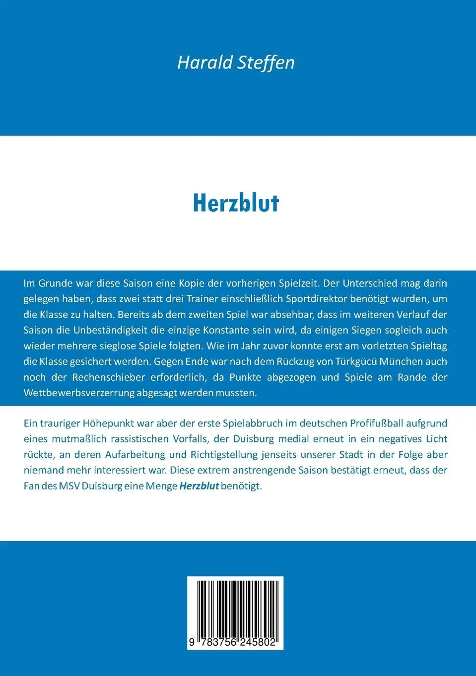 Rückseite: 9783756245802 | Herzblut | Harald Steffen | Taschenbuch | Paperback | 172 S. | Deutsch
