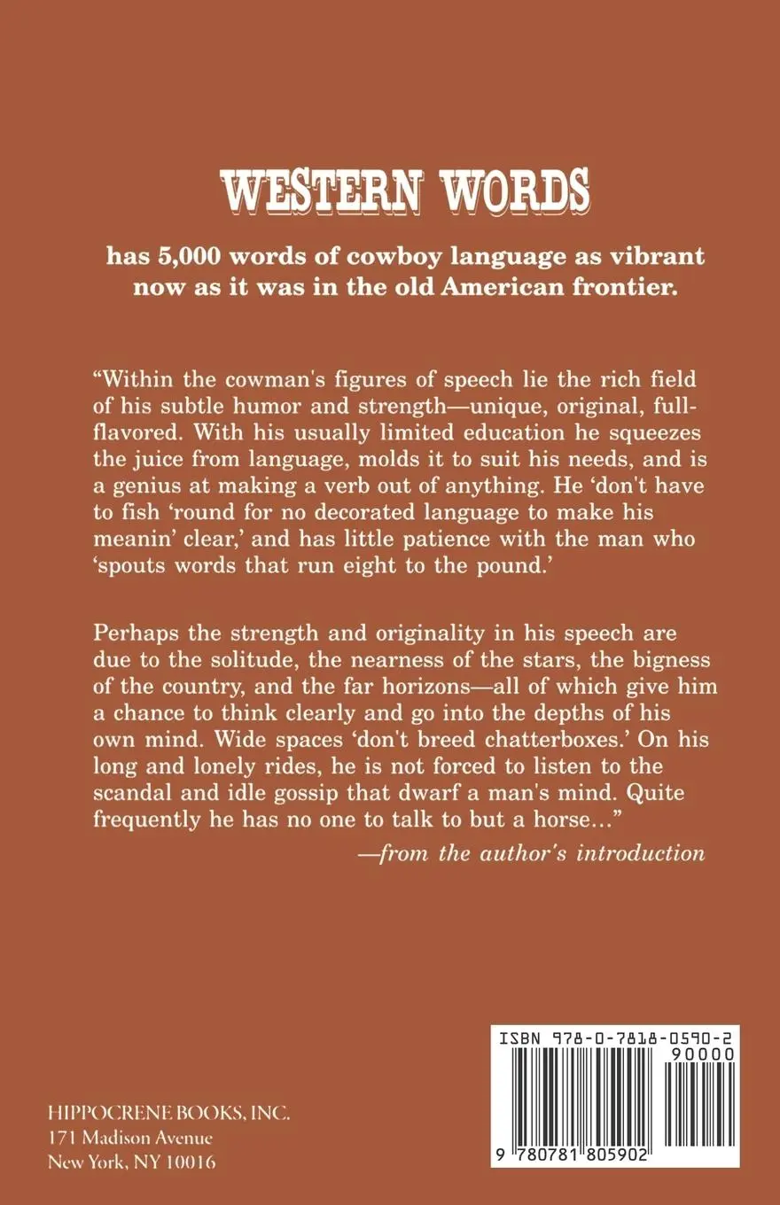 Rückseite: 9780781805902 | Western Words | A Dictionary of the Old West | Ramon F. Adams | Buch