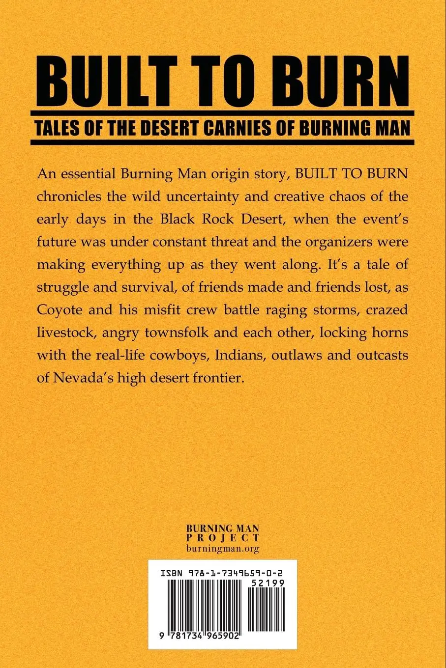 Rückseite: 9781734965902 | Built to Burn | Tales of the Desert Carnies of Burning Man | Perez