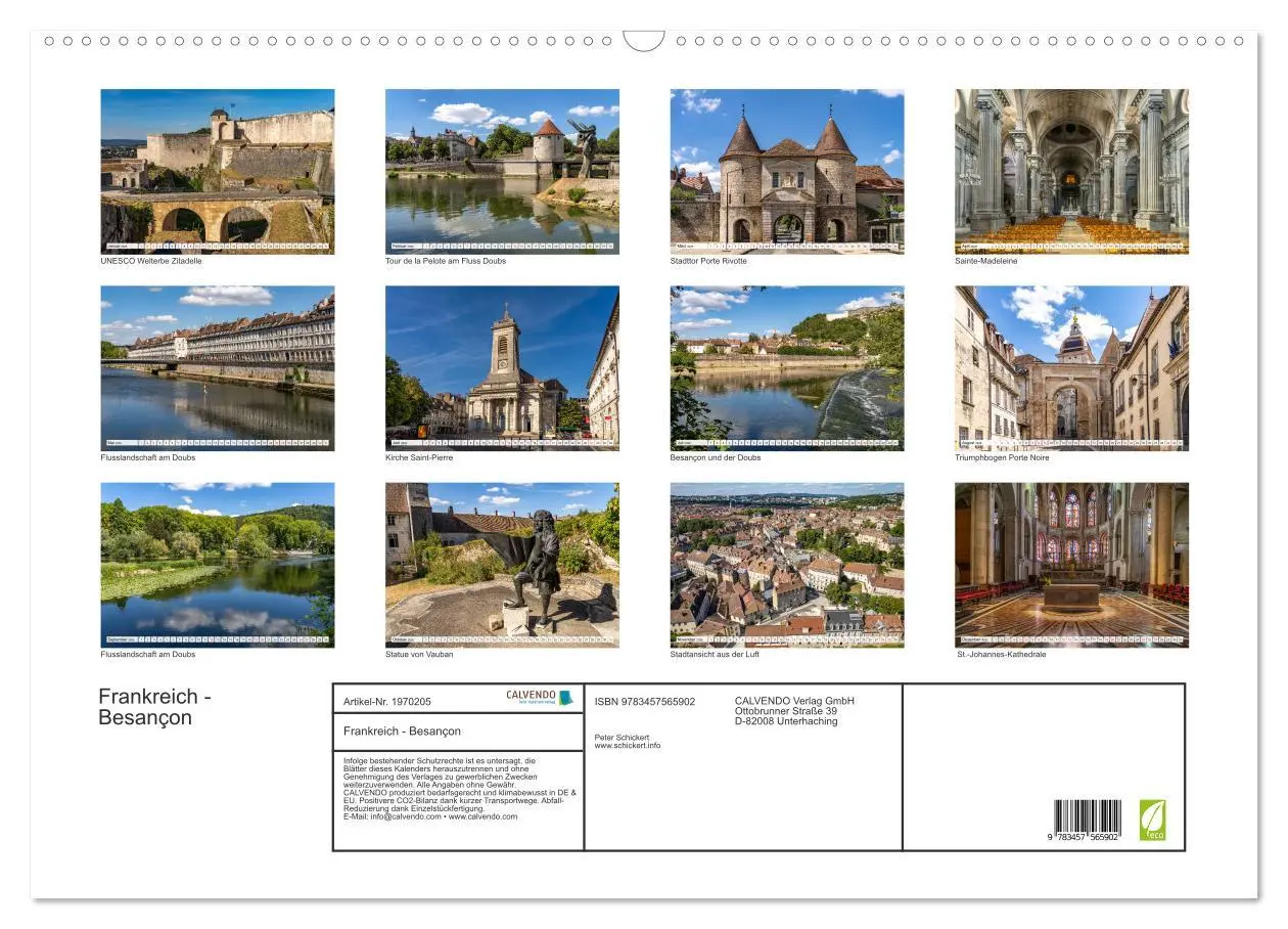 Bild: 9783457565902 | Frankreich - Besançon (Wandkalender 2026 DIN A2 quer), CALVENDO...