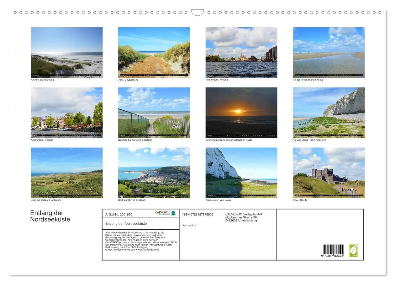 Bild: 9783457875902 | Entlang der Nordseeküste (Wandkalender 2026 DIN A2 quer), CALVENDO...