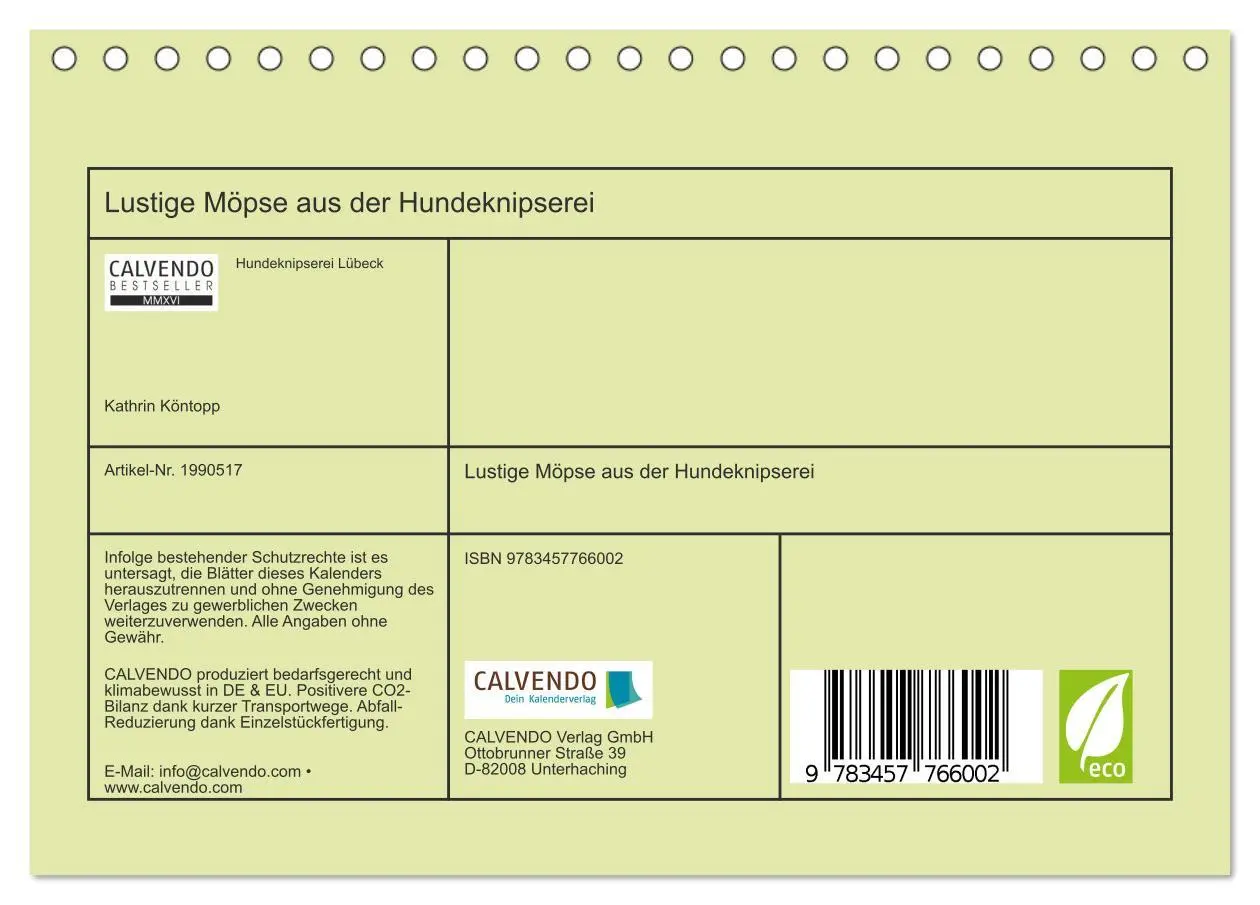 Bild: 9783457766002 | Lustige Möpse aus der Hundeknipserei (Tischkalender 2026 DIN A5...