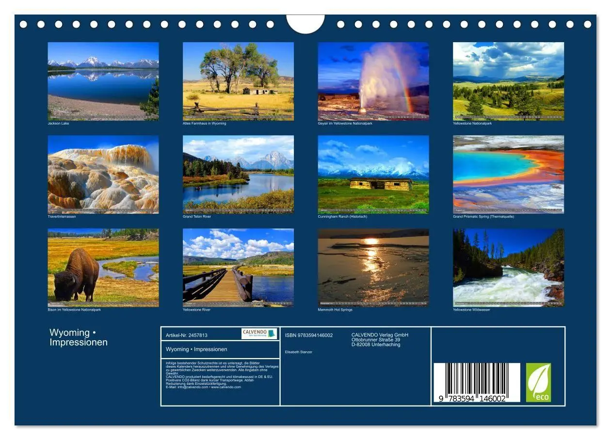 Bild: 9783594146002 | Wyoming ¿ Impressionen (Wandkalender 2027 DIN A4 quer), CALVENDO...