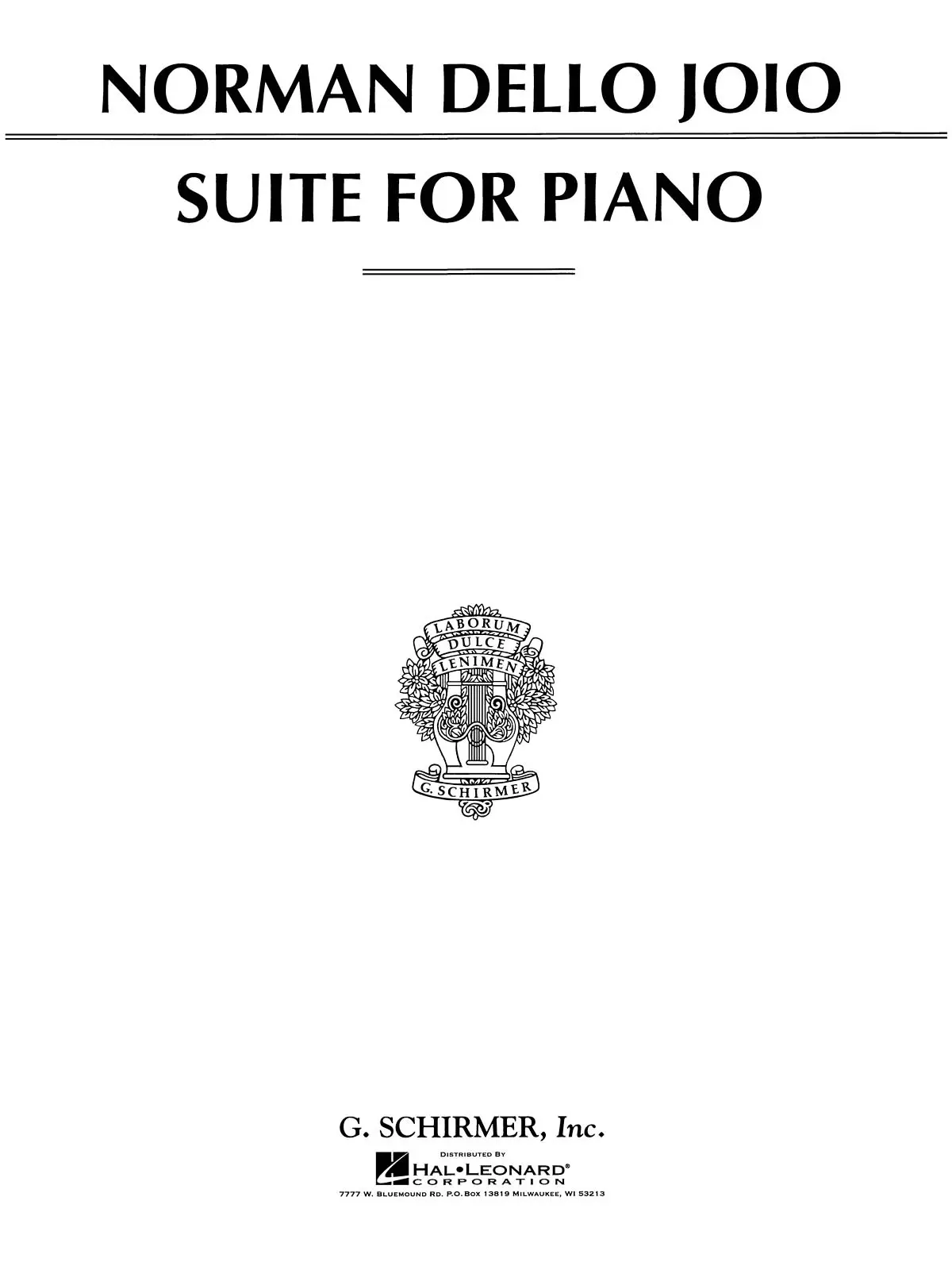 Cover: 73999836202 | Suite for Piano | Norman Dello Joio | Taschenbuch | Buch | Englisch