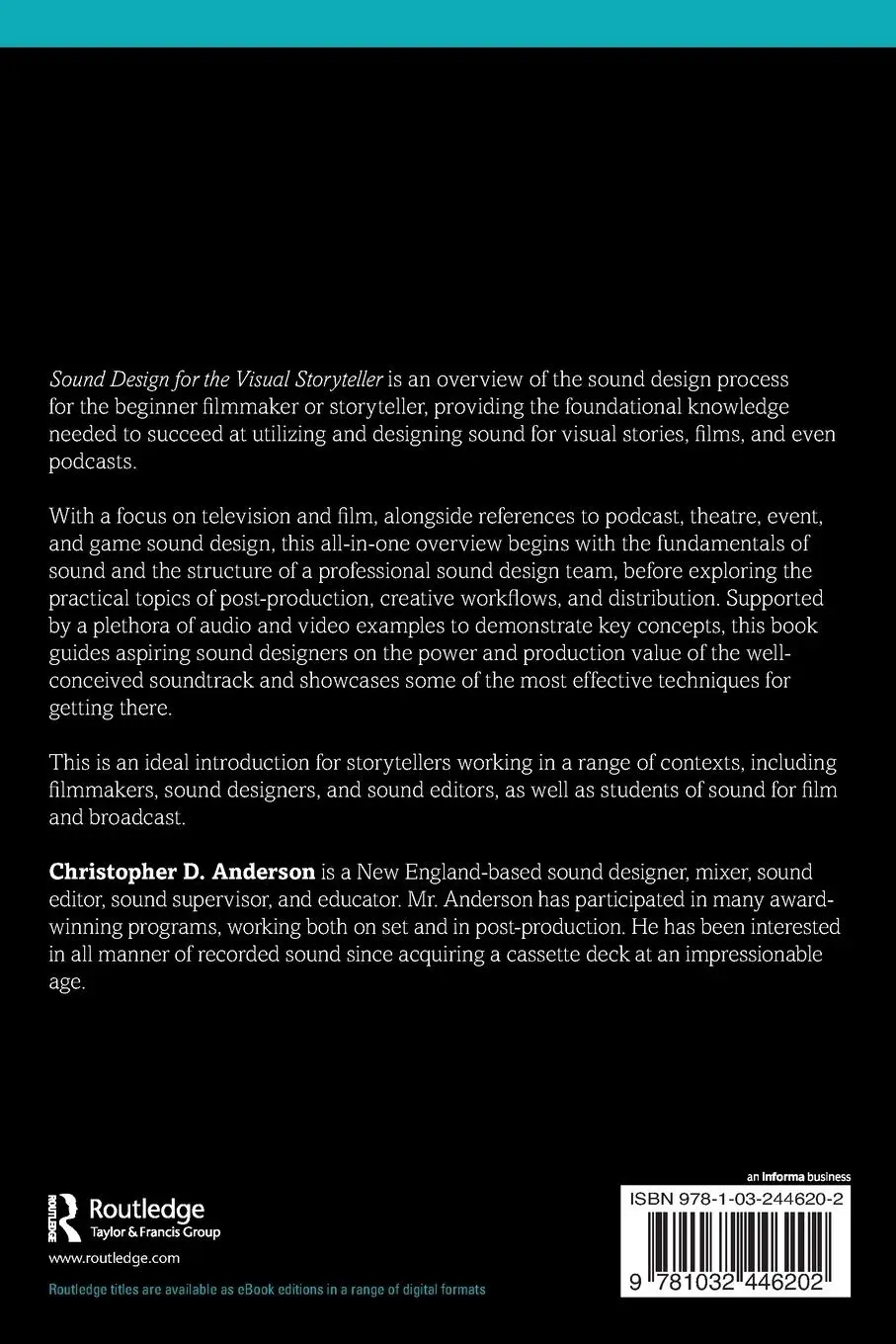 Rückseite: 9781032446202 | Sound Design for the Visual Storyteller | Christopher D. Anderson