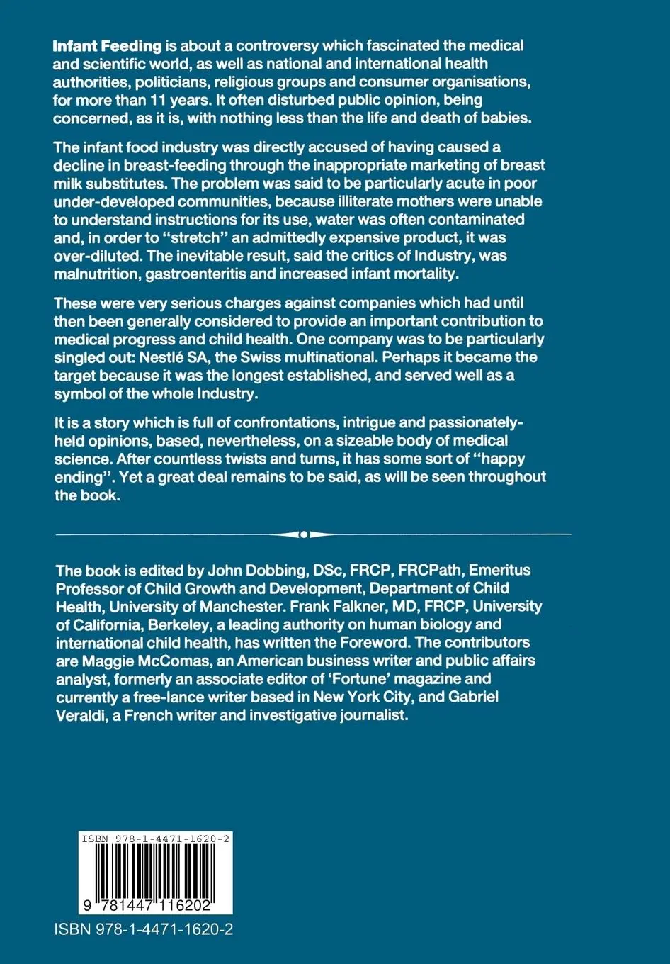 Rückseite: 9781447116202 | Infant Feeding | Anatomy of a Controversy 1973-1984 | John Dobbing