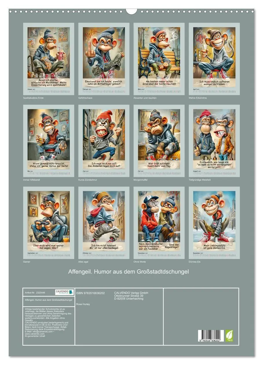 Bild: 9783516836202 | Affengeil. Humor aus dem Großstadtdschungel (Wandkalender 2027 DIN...