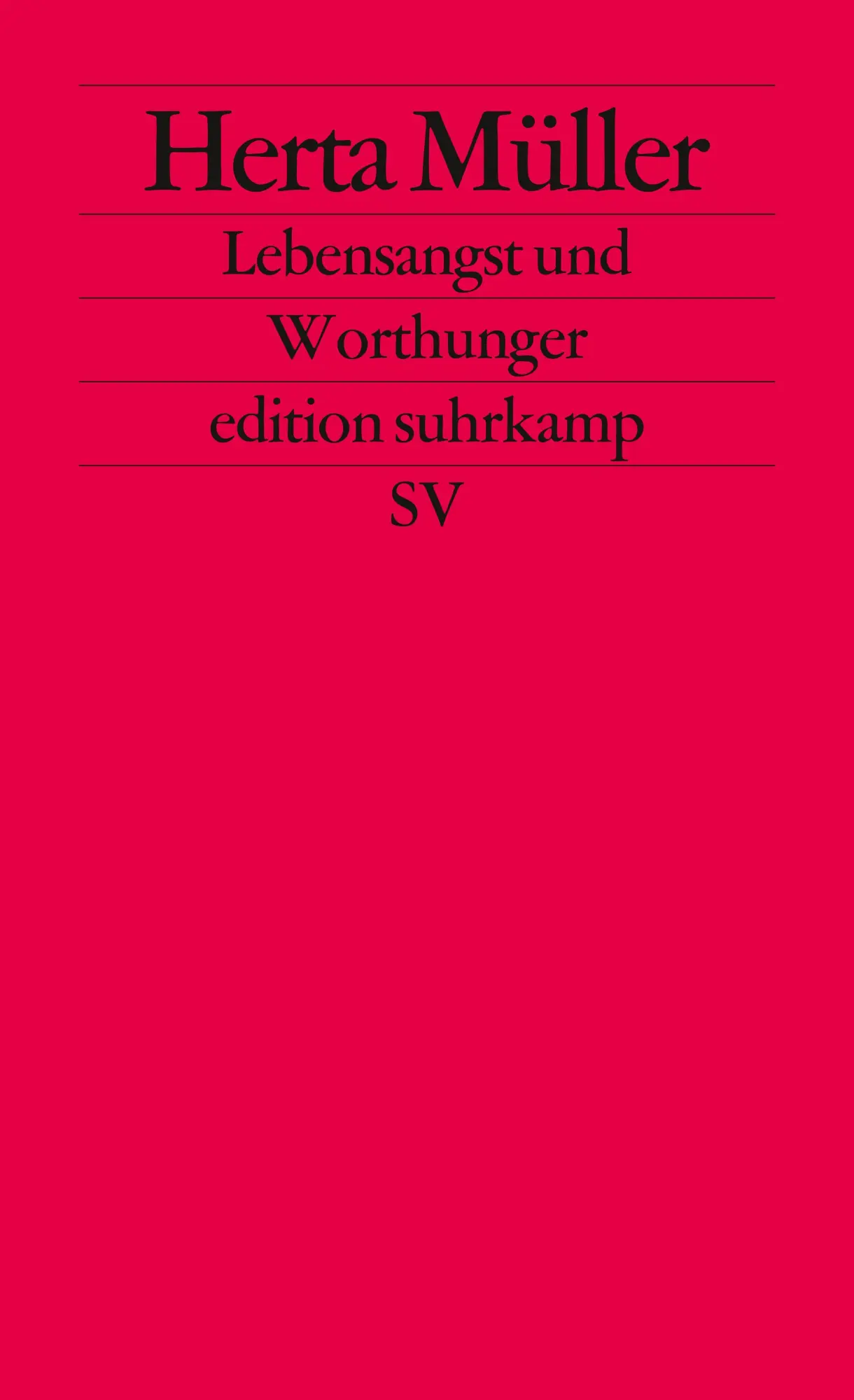 Cover: 9783518126202 | Lebensangst und Worthunger | Herta Müller | Taschenbuch | 53 S. | 2010