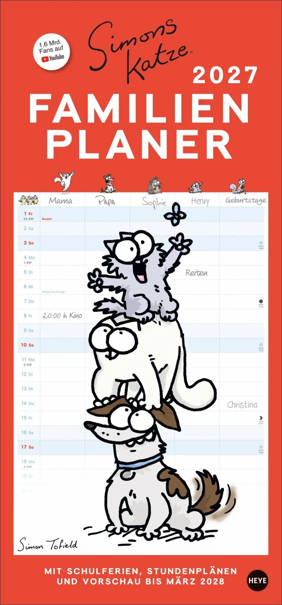 Cover: 9783756416202 | Simons Katze Familienplaner 2027 | Simon Tofield | Kalender | 15 S.
