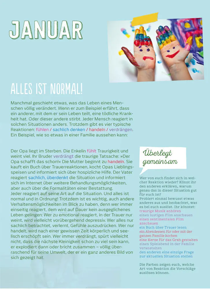 Bild: 9783843606202 | Gemeinsam trauern - gemeinsam leben | Der Familientrauerkalender
