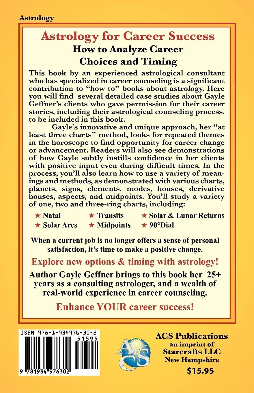 Rückseite: 9781934976302 | Astrology for Career Success | Gayle Geffner | Taschenbuch | Englisch