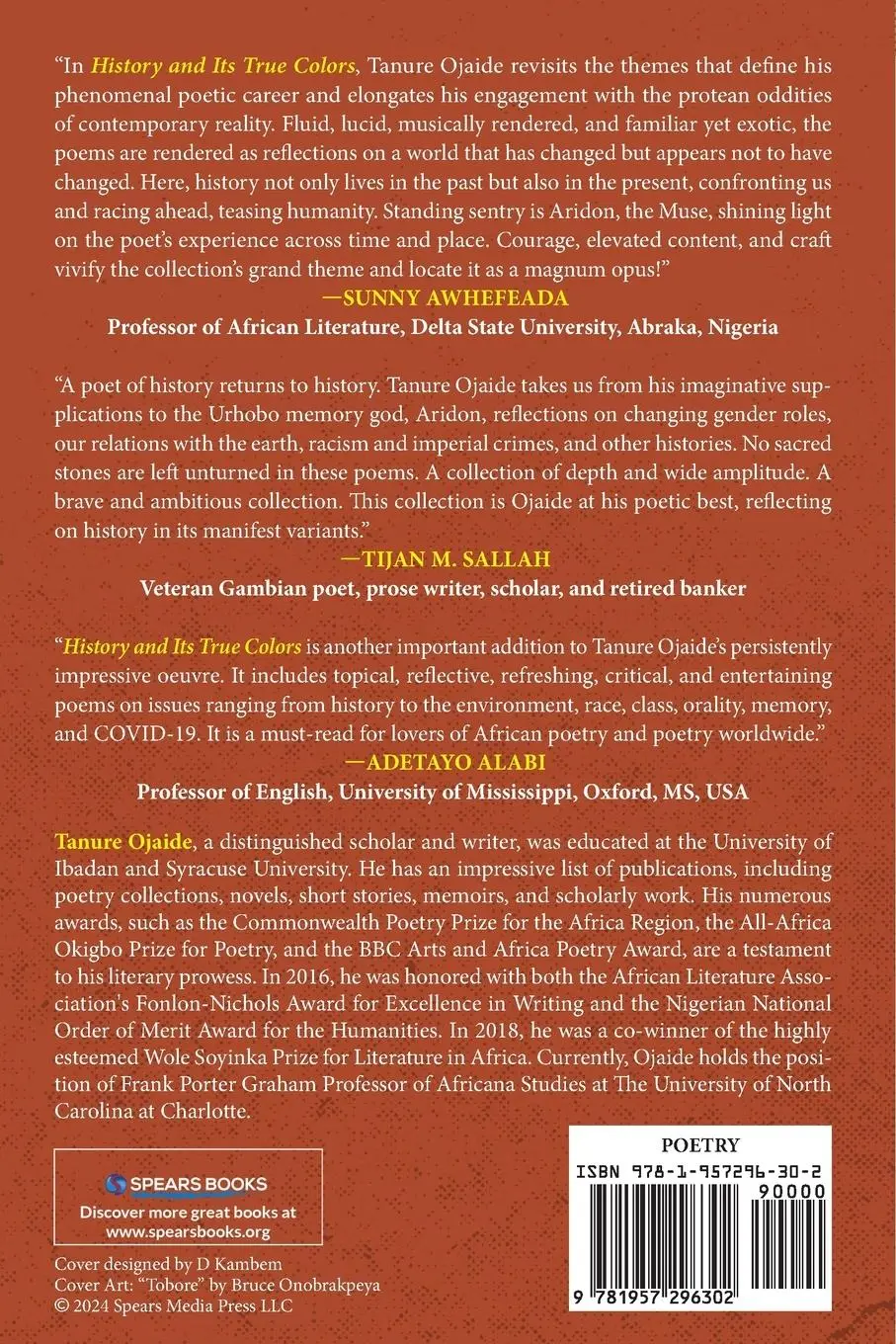 Rückseite: 9781957296302 | History and Its True Colors | Poems | Tanure Ojaide | Taschenbuch