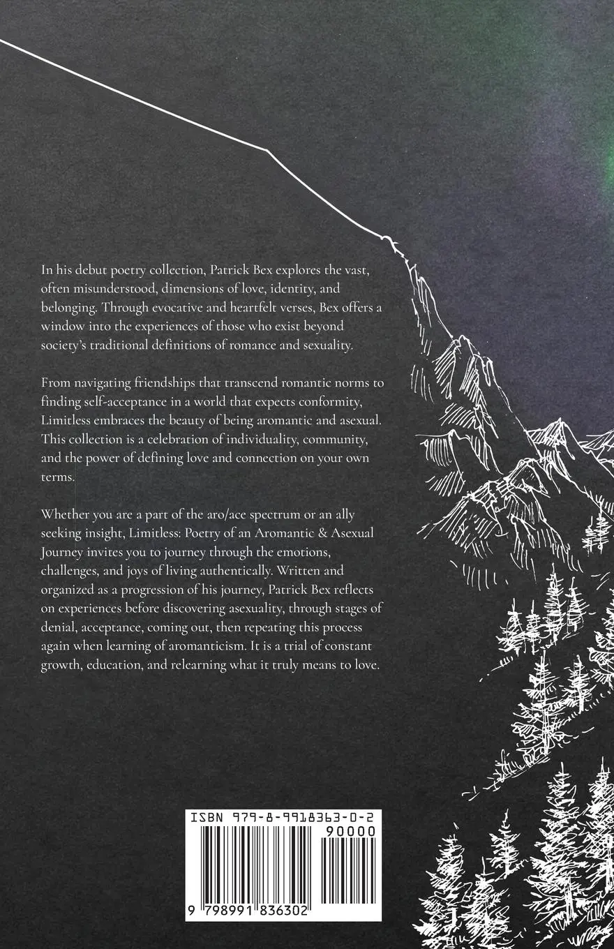 Rückseite: 9798991836302 | Limitless | Poetry of an Aromantic &amp; Asexual Journey | Patrick Bex
