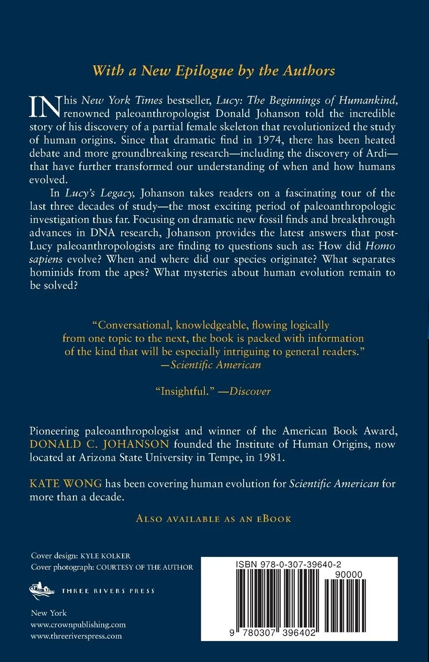 Rückseite: 9780307396402 | Lucy's Legacy | The Quest for Human Origins | Donald Johanson (u. a.)